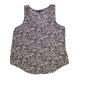 Banana Republic Womens Black White Abstract Dot Print Scoop Neck Tank Top Size M